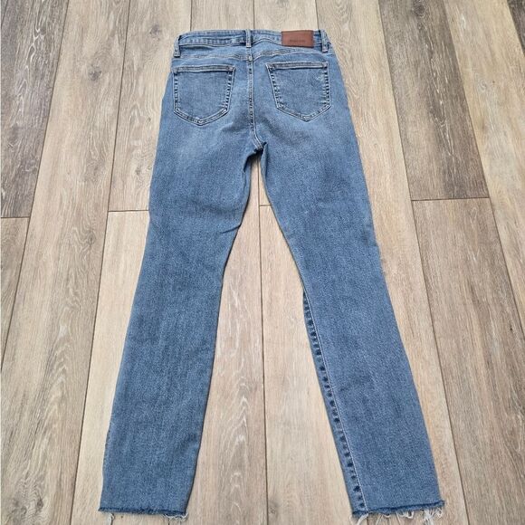 Hidden Los Angeles Blue Jeans Super High Waisted Skinny Frayed Hem Side Slit 27 - Picture 2 of 12